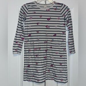 Girls Crewcuts Navy and Pink Striped Floral Dress